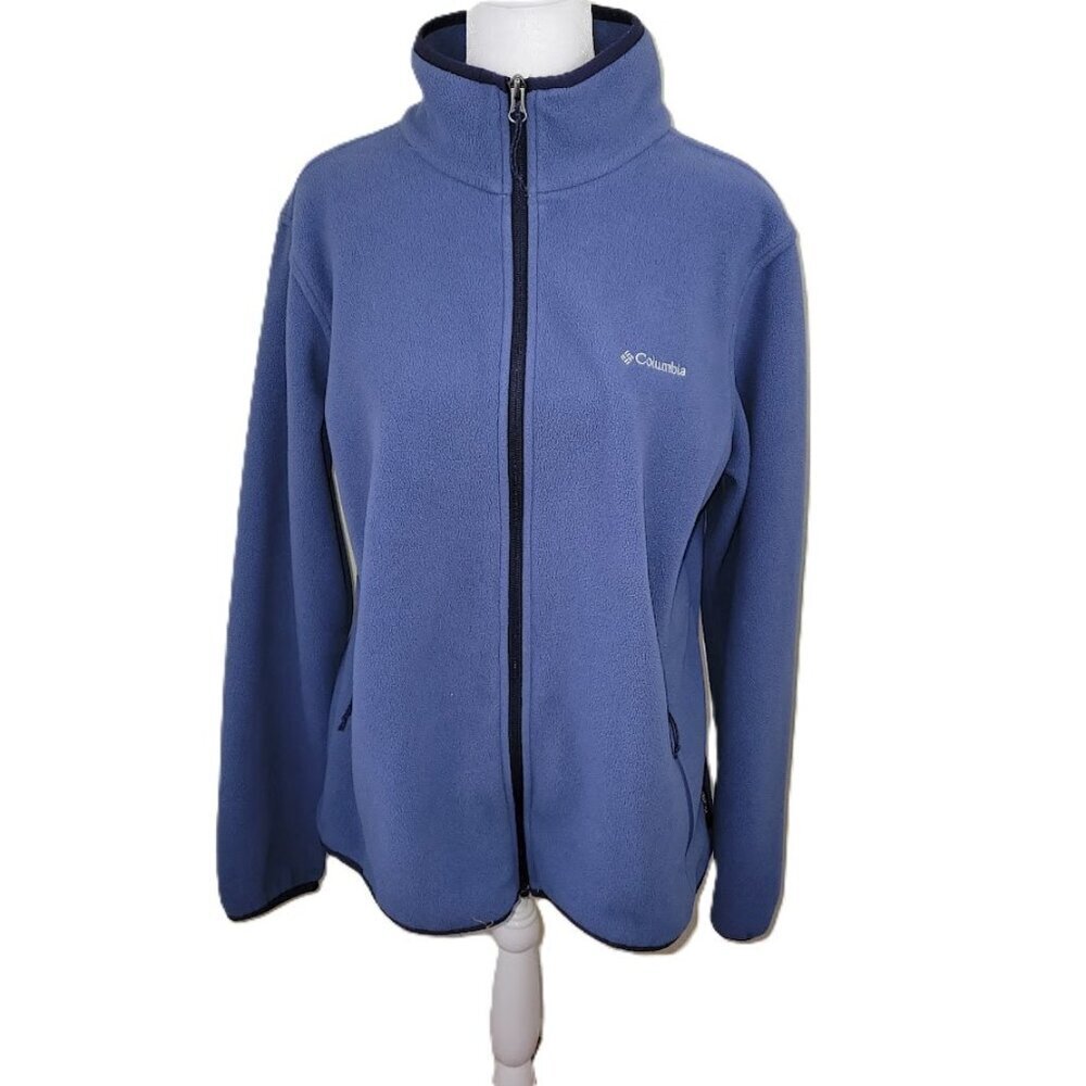 Columbia Sportswear Full Zip Fleece Jacket Long Sleeves Blue Women's Size XL - Picture 1 of 15